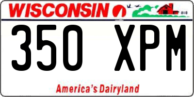 WI license plate 350XPM