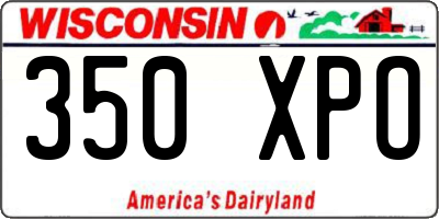 WI license plate 350XPO