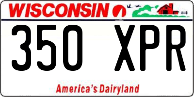 WI license plate 350XPR