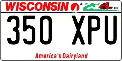 WI license plate 350XPU