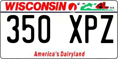 WI license plate 350XPZ