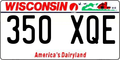 WI license plate 350XQE