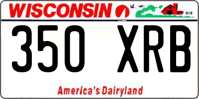 WI license plate 350XRB