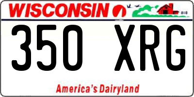 WI license plate 350XRG