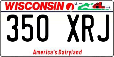 WI license plate 350XRJ