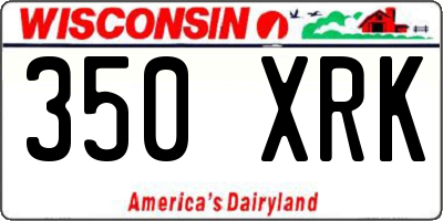 WI license plate 350XRK