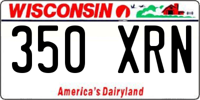 WI license plate 350XRN