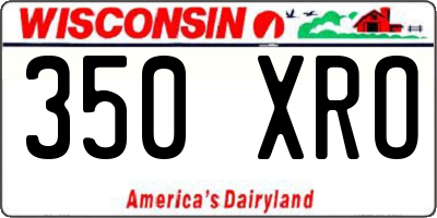 WI license plate 350XRO