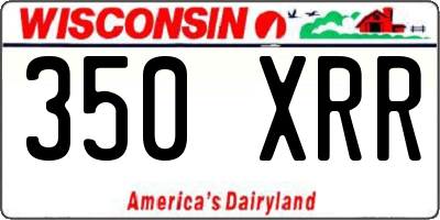 WI license plate 350XRR