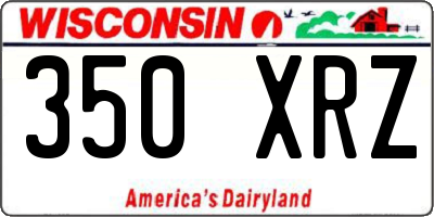 WI license plate 350XRZ