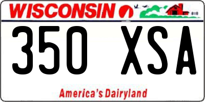 WI license plate 350XSA