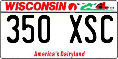 WI license plate 350XSC
