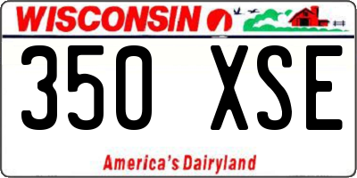 WI license plate 350XSE