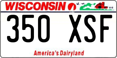 WI license plate 350XSF
