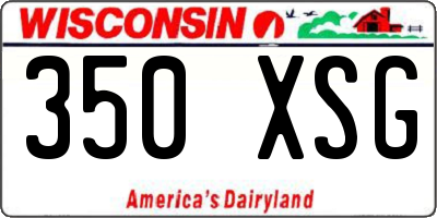 WI license plate 350XSG