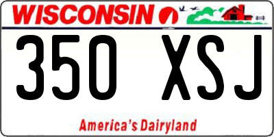 WI license plate 350XSJ