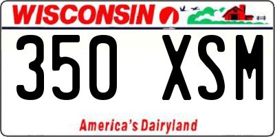 WI license plate 350XSM