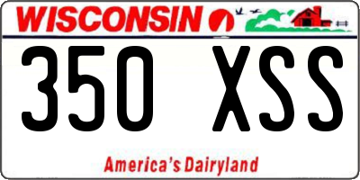 WI license plate 350XSS