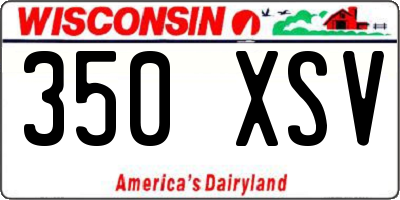 WI license plate 350XSV