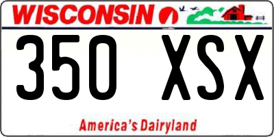 WI license plate 350XSX