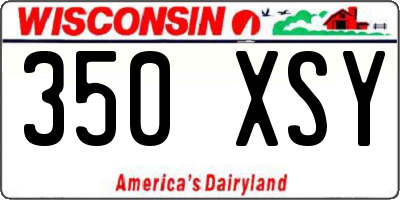 WI license plate 350XSY