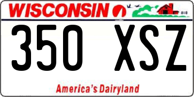 WI license plate 350XSZ