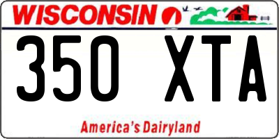 WI license plate 350XTA