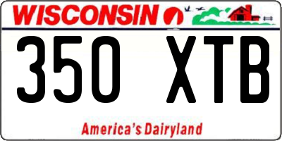 WI license plate 350XTB