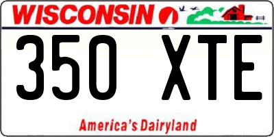 WI license plate 350XTE