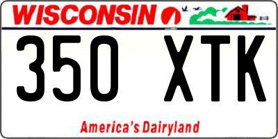 WI license plate 350XTK