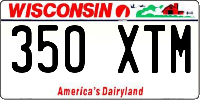 WI license plate 350XTM