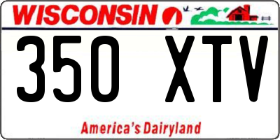 WI license plate 350XTV