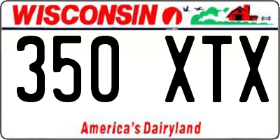 WI license plate 350XTX