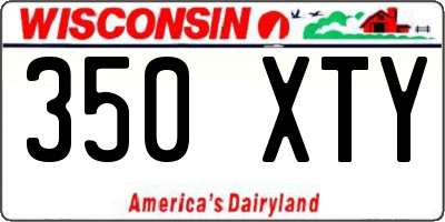 WI license plate 350XTY
