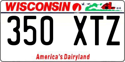 WI license plate 350XTZ