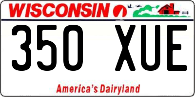 WI license plate 350XUE