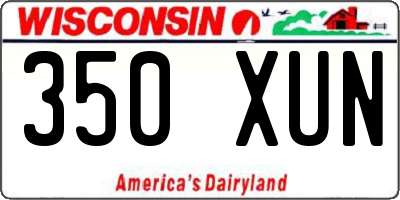 WI license plate 350XUN