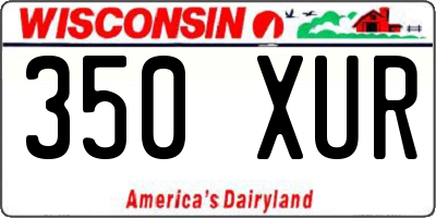 WI license plate 350XUR