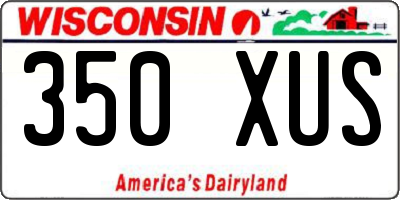 WI license plate 350XUS