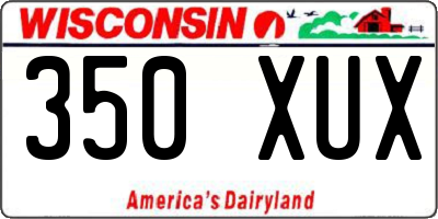 WI license plate 350XUX