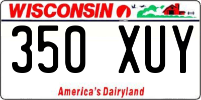 WI license plate 350XUY