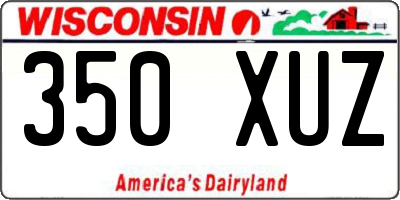 WI license plate 350XUZ