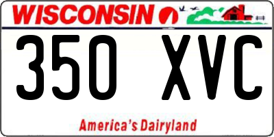 WI license plate 350XVC