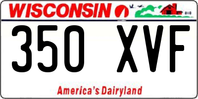 WI license plate 350XVF