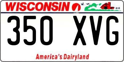 WI license plate 350XVG