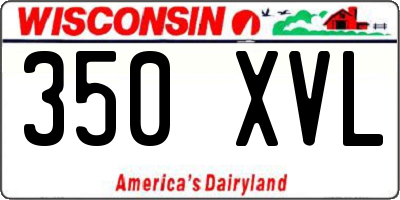 WI license plate 350XVL