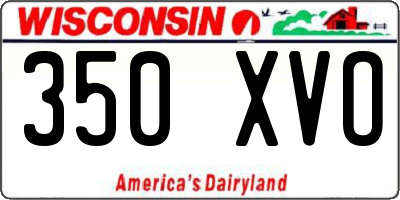 WI license plate 350XVO