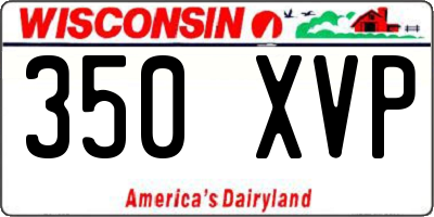WI license plate 350XVP