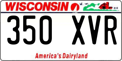 WI license plate 350XVR