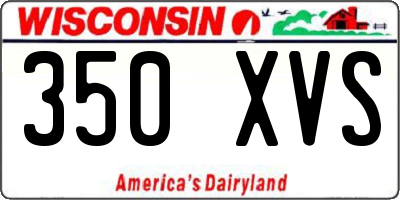 WI license plate 350XVS